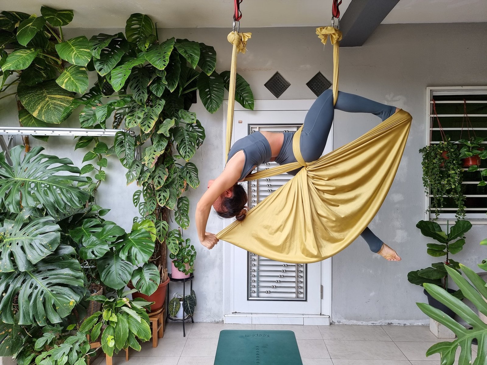 Aerial yoga at home